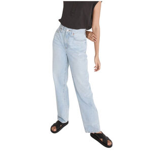 Madewell Baggy Straight Jeans Light Berteau Wash High Rise Slouchy Cotton 33